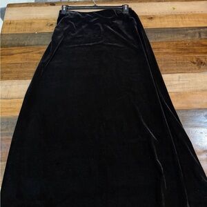 Alex Evenings Black Velvet Maxi Skirt
